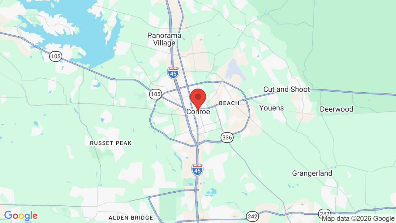 Map of Conroe, TX — Xterior Wash Pros service area