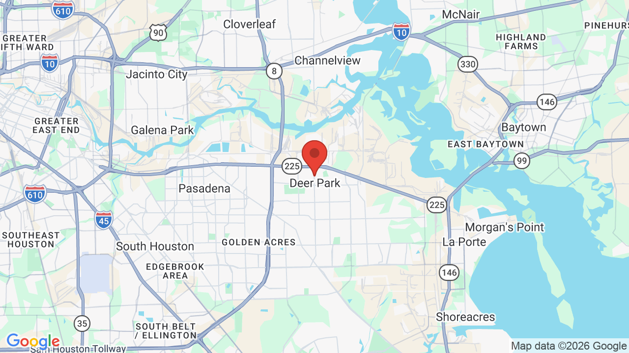Map of Deer Park, TX — Xterior Wash Pros service area