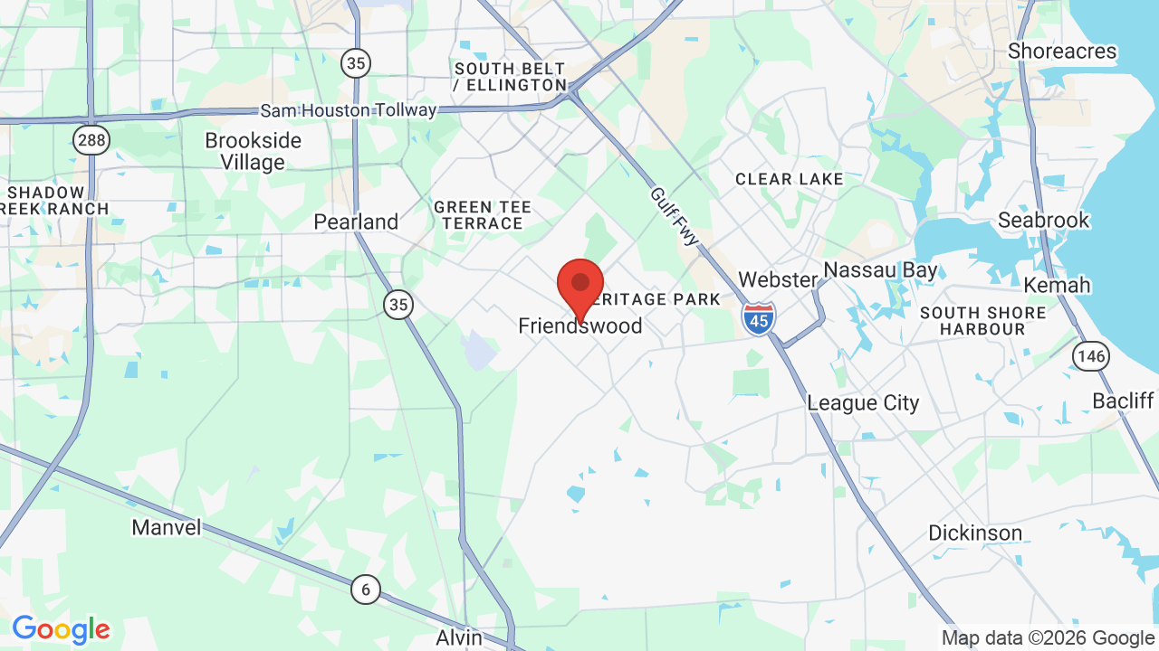 Map of Friendswood, TX
