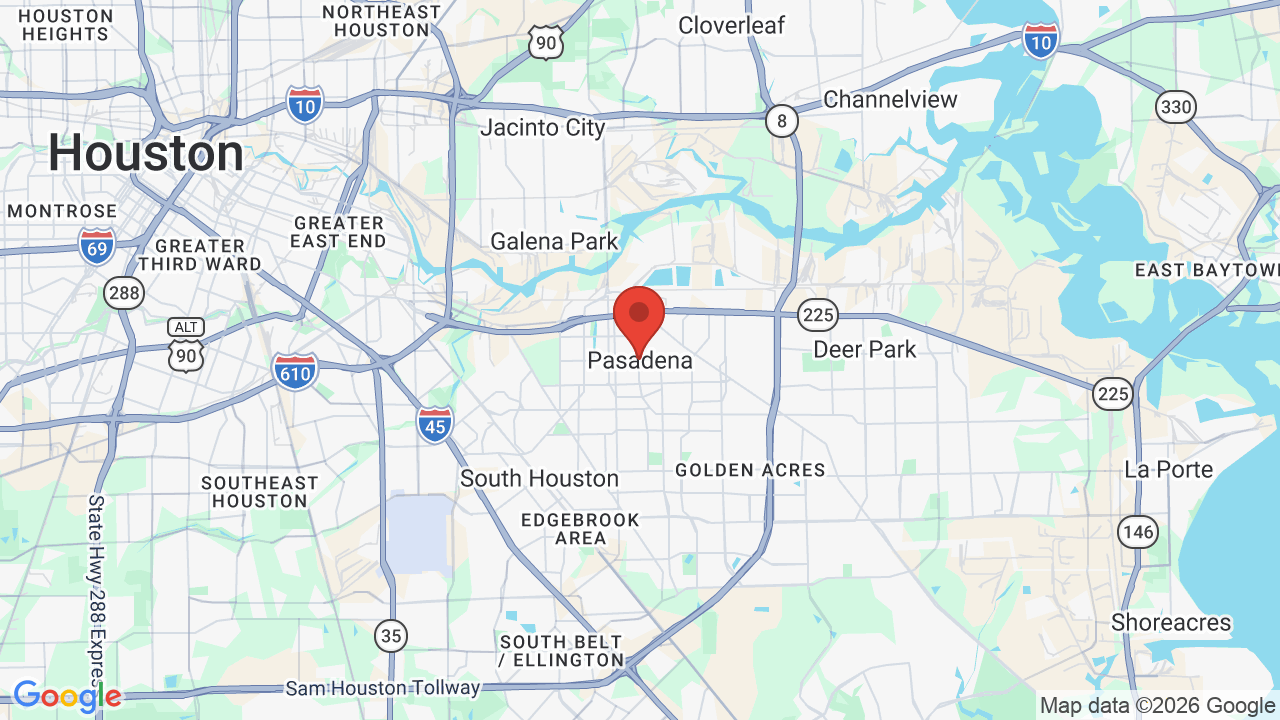 Map of Pasadena, TX — Xterior Wash Pros service area