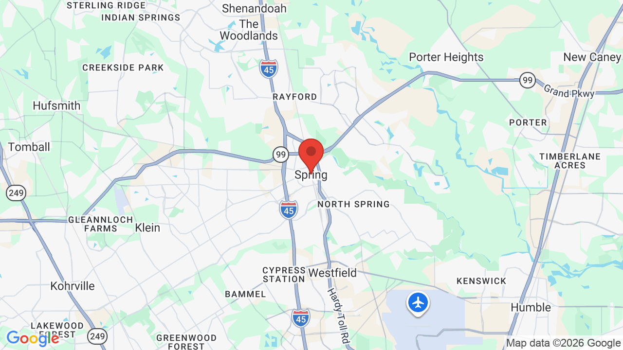 Map of Spring, TX — Xterior Wash Pros service area